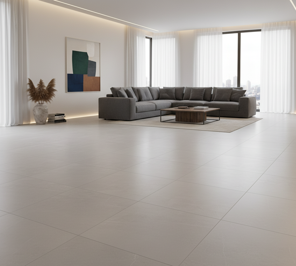600x600 mm matte porcelain tile in modern living room