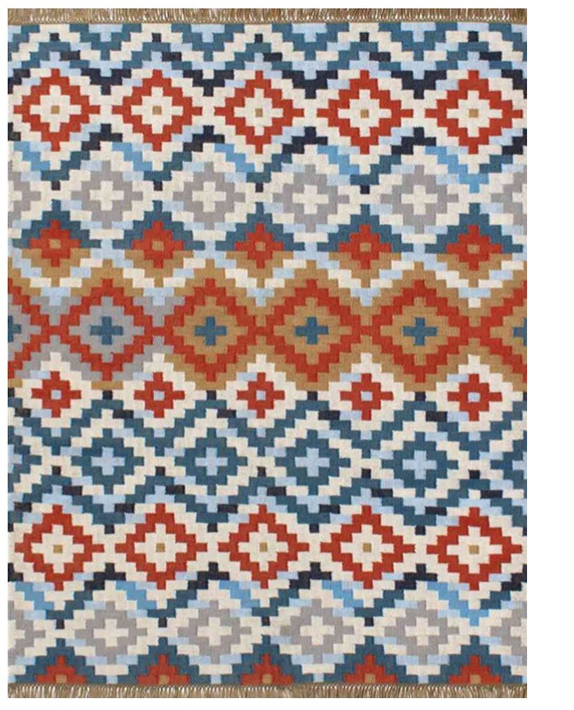 Handwoven 100% wool kilim carpet with tribal geometric patterns – kilim carpets exporter from India