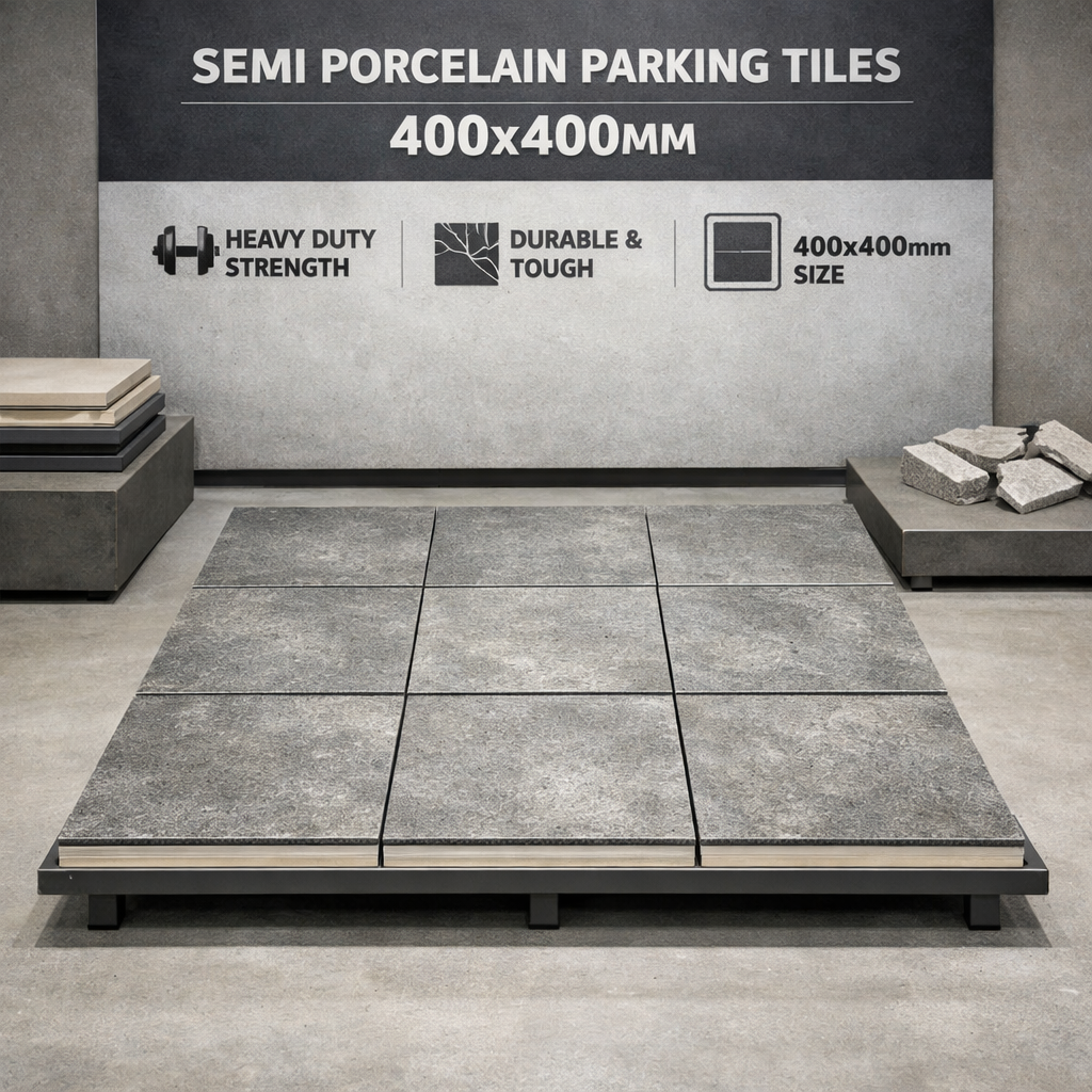 400x400mm semi porcelain parking tiles color options showroom