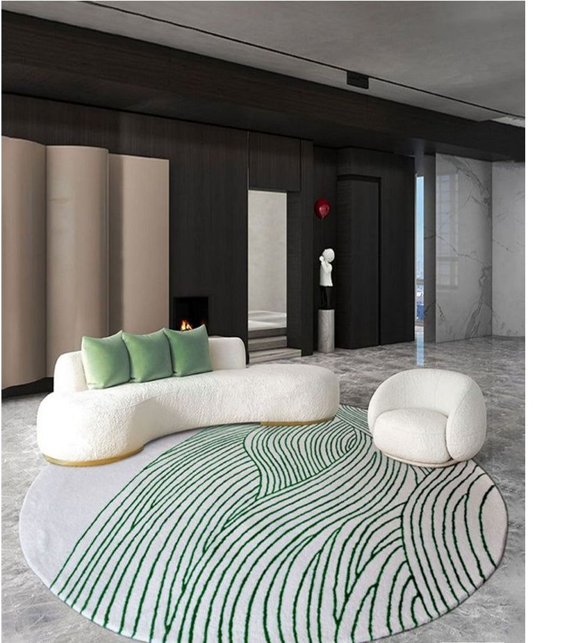 Custom circular hand tufted area rug by hand tufted carpet exporter