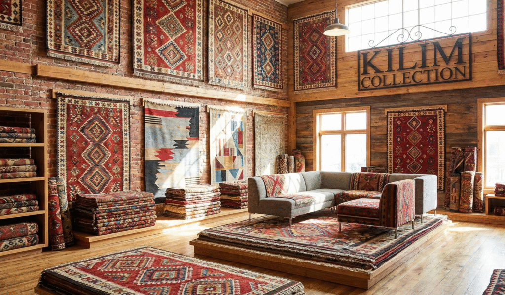 Kilim carpets exporter from India – handwoven flatweave kilim rugs