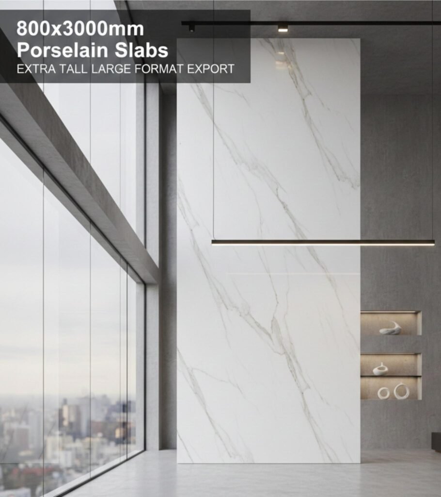 large format 800x3000mm porcelain slabs exporter from India