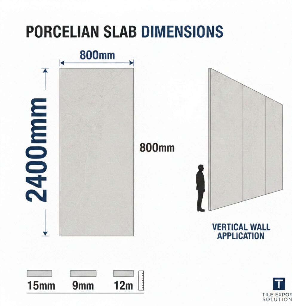 800x2400mm porcelain slab exporter from India polished marble look