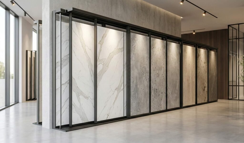 800x2400mm Porcelain Slabs displayed in Scalane showroom