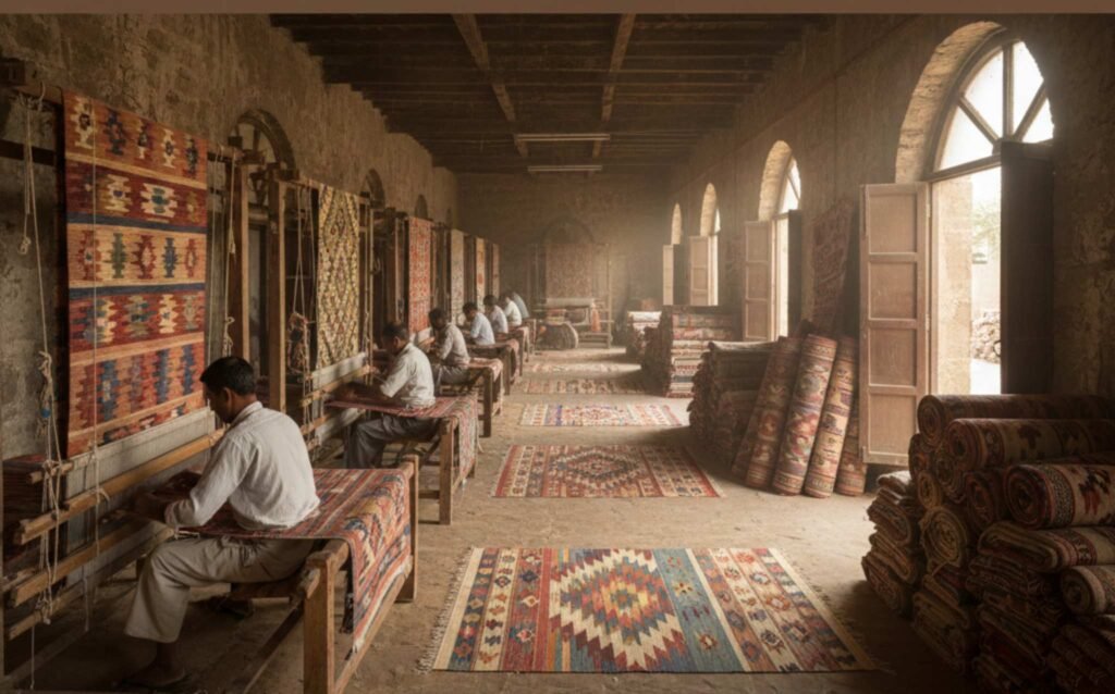 Handwoven kilim carpet manufacturer in India
