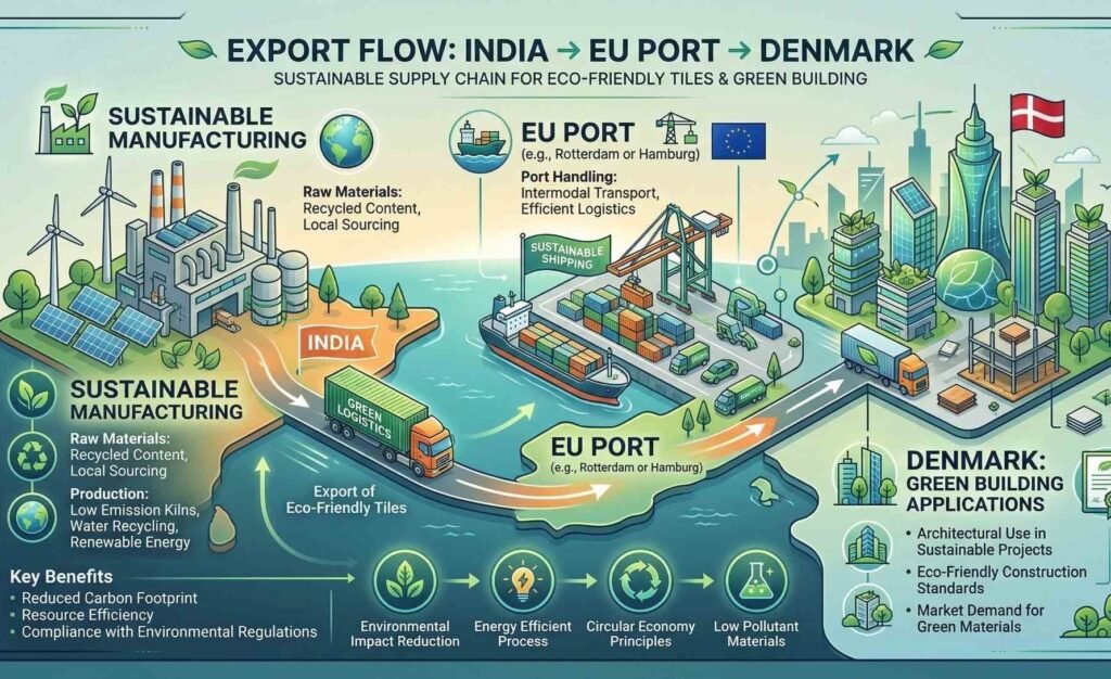 porcelain tiles exporter to Denmark from India