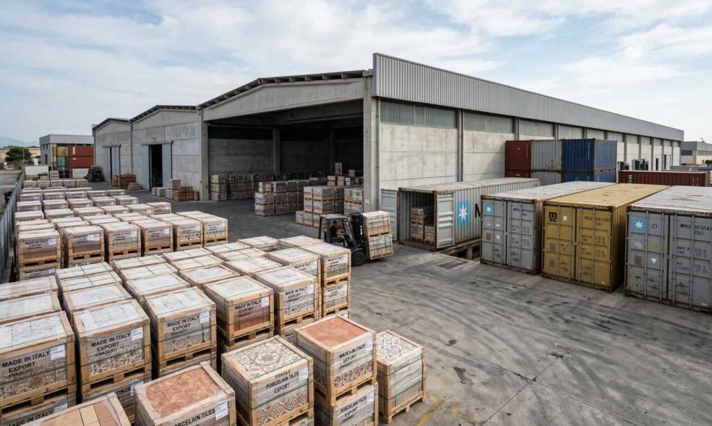 tiles export from India to Netherlands porcelain shipment