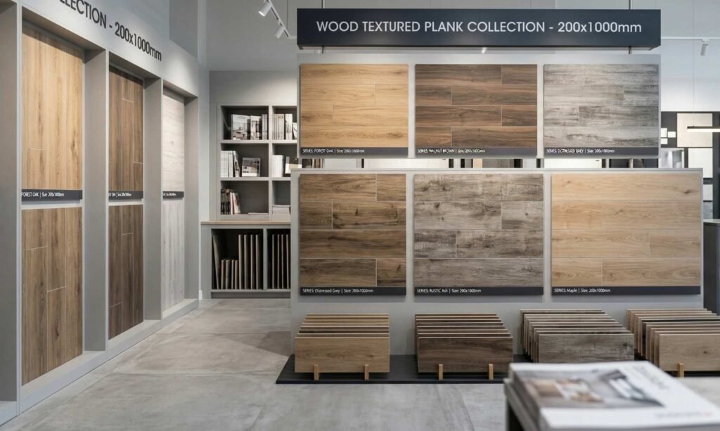 200X1000mm ceramic tiles exporter wooden textured plank tiles flooring