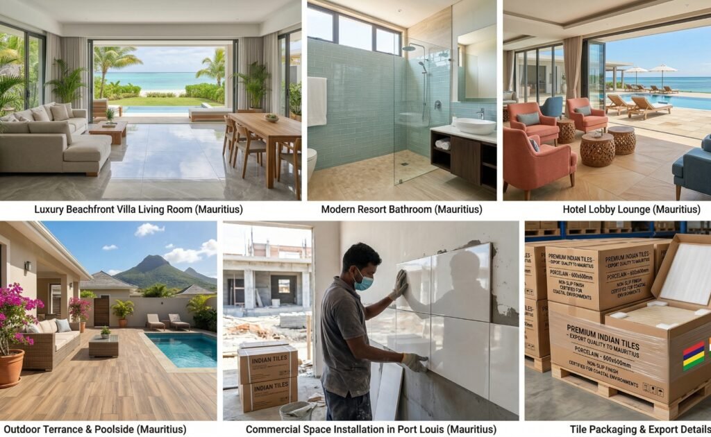 tiles exporter to Mauritius from India shipping porcelain tiles