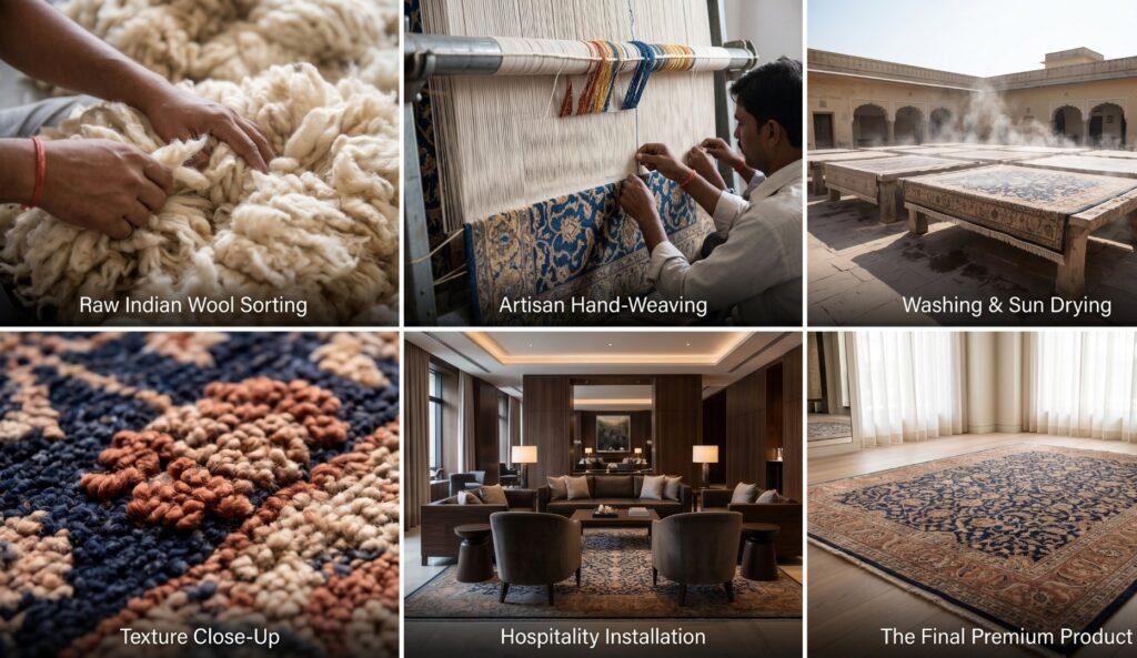 premium wool rug manufacturer handcrafted natural fiber rugs