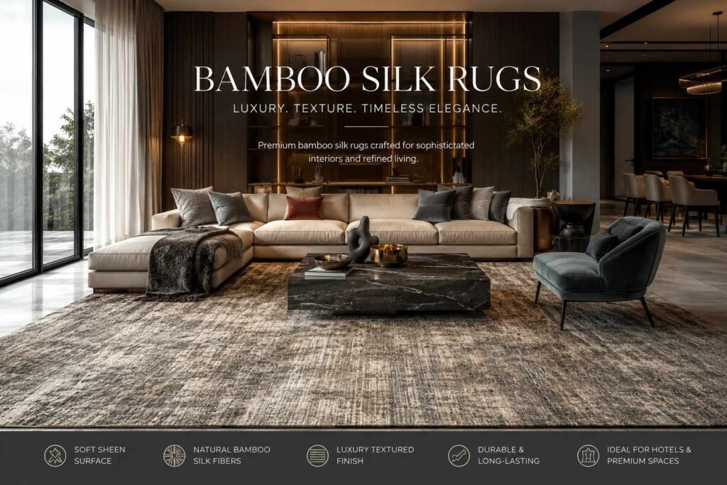 Luxury bamboo silk rug manufacturer for contemporary interiors