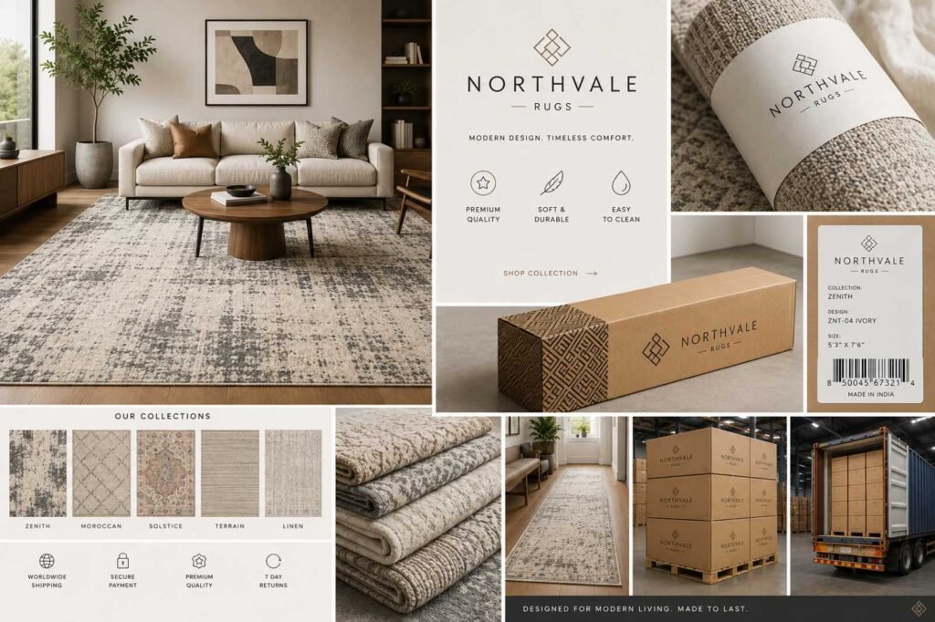 Rugs for ecommerce brands manufactured for Shopify and Amazon sellers