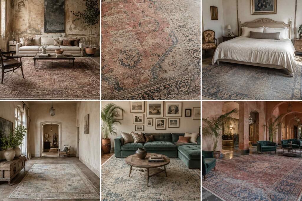 Vintage style rug manufacturer producing distressed and overdyed decorative rugs