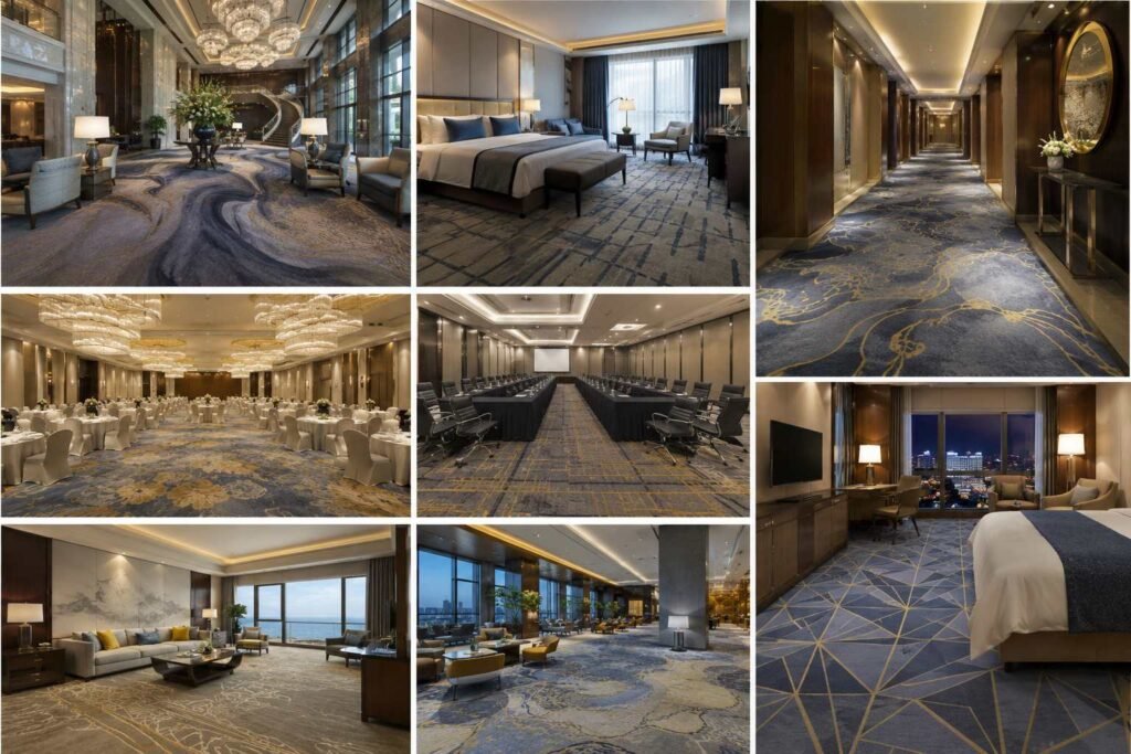 Hotel carpet supplier providing hospitality flooring solutions for hotels, resorts, guest rooms, corridors and banquet halls